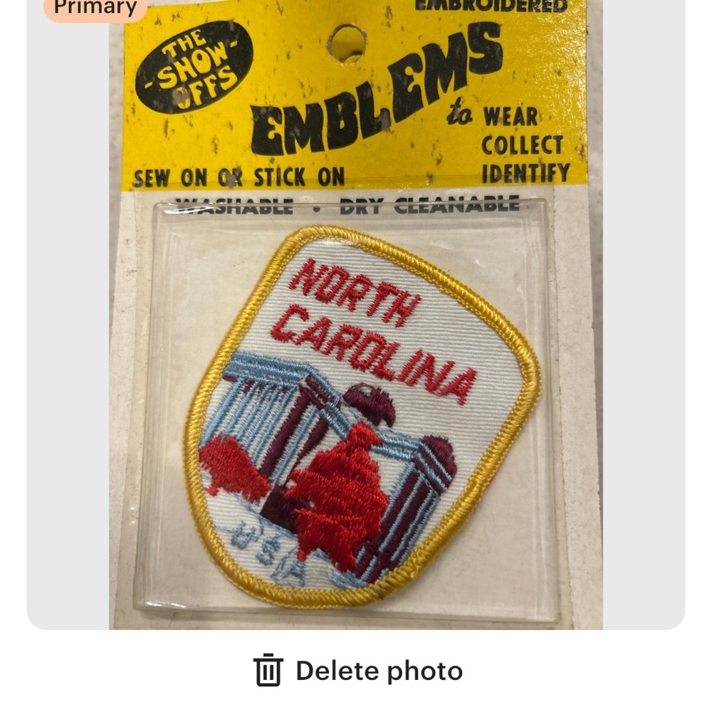 Emblems Embroidered Patch 'The Show Offs' vintage 70s North Carolina